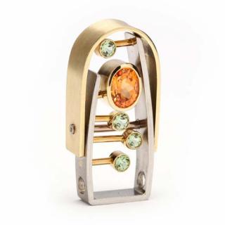 Appraisal: KT Gold Palladium and Gem Set Convertible Pendant Ring Jewelsmith