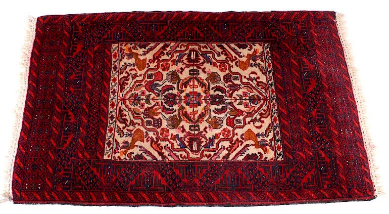 Appraisal: Baluchi Persian Tribal Handcrafted Wool Rug Featured in this lot