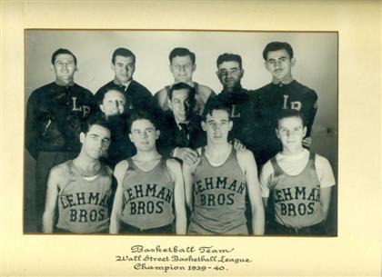 Appraisal: pieces Lehman Brothers Sporting Photos Basketball Team Wall Street Basketball