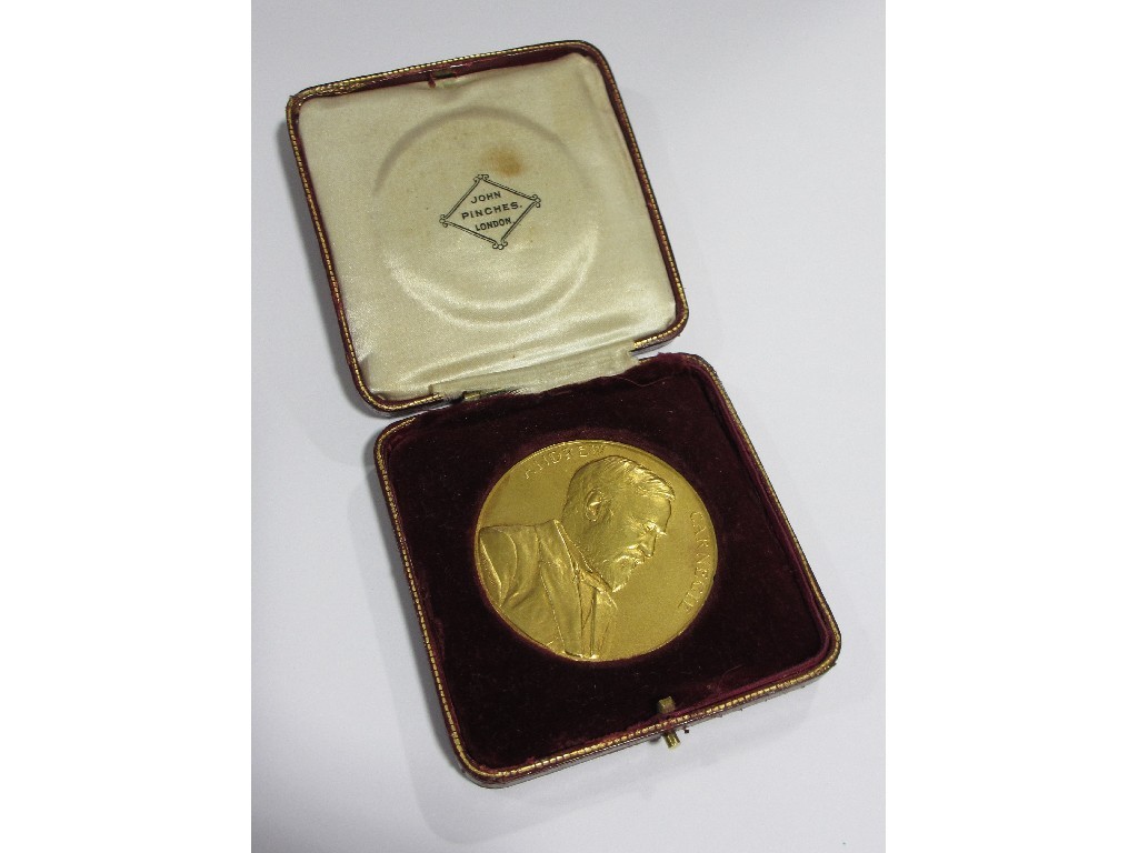 Appraisal: An Andrew Carnegie ct gold presentation medal from the Iron