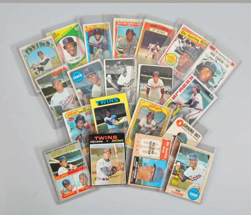 Appraisal: Lot of Rod Carew Baseball Cards Description Includes second-year card