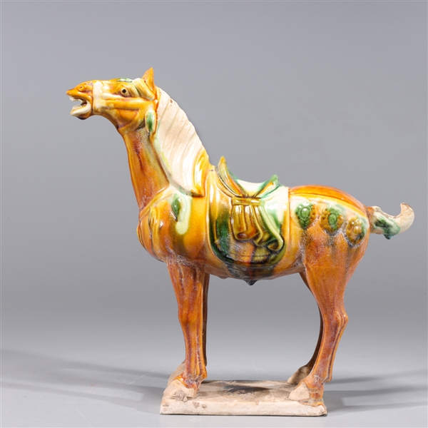 Appraisal: Chinese sancai glazed ceramic horse overall good condition H x