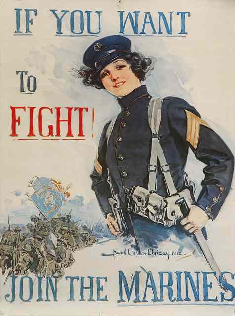 Appraisal: A US MARINE RECRUITMENT POSTER BY HOWARD CHANDLER CHRISTY 'If