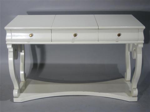 Appraisal: DOROTHY DRAPER WHITE PAINTED DRESSER With two drawers flanking a