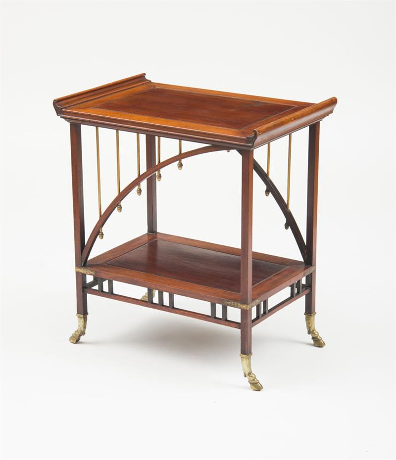 Appraisal: A H LE JAMBRE ATTRIBUTION American Aesthetic Movement brass-mounted mahogany