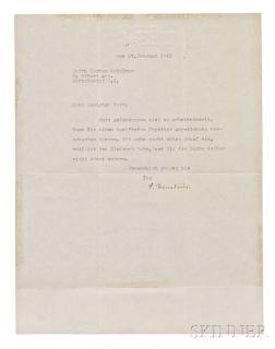 Appraisal: Einstein Albert - Typed Letter Signed Princeton New Jersey February