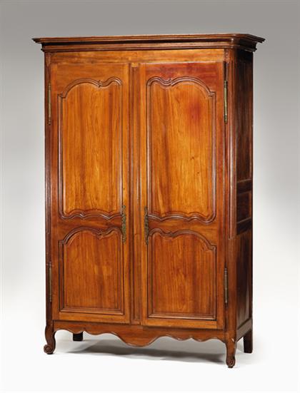 Appraisal: Provincial Louis XV style walnut armoire th century H in