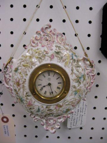 Appraisal: New Haven Porcelain Wall Clock hair spring driven x scarce