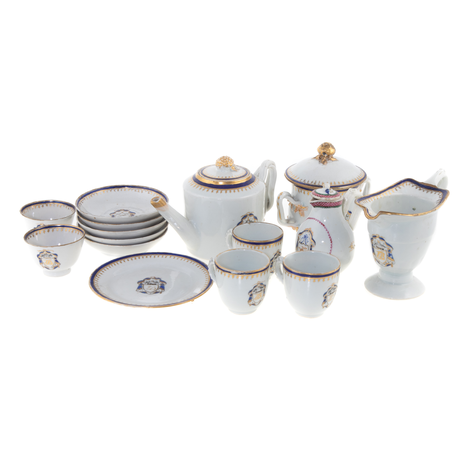 Appraisal: CHINESE EXPORT CHILD'S TEA SET Circa with drape and shield