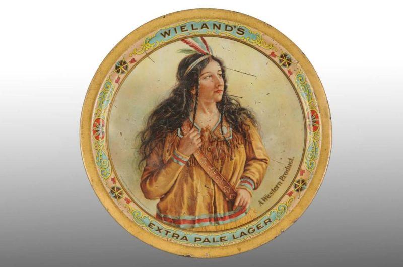 Appraisal: Tin Litho Wieland's Pale Lager Serving Tray Description Some short