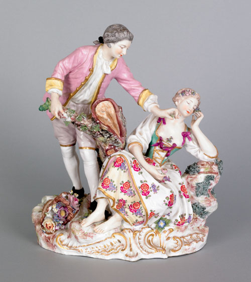 Appraisal: Vienna porcelain figural group ca of a courting couple h