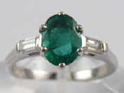 Appraisal: An carat white gold emerald and diamond ring the emerald