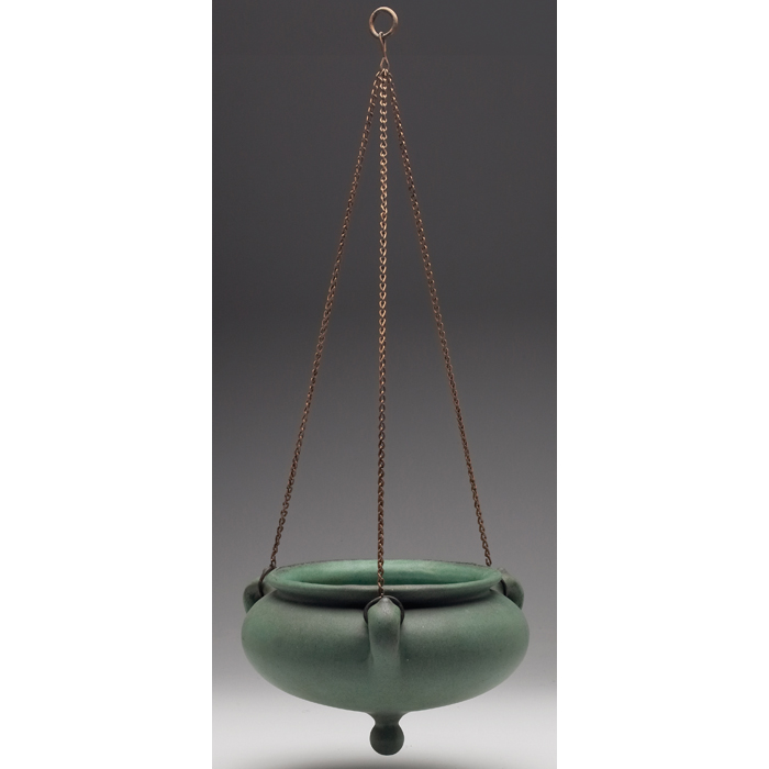 Appraisal: Teco hanging basket designed by N L Clark unusual form