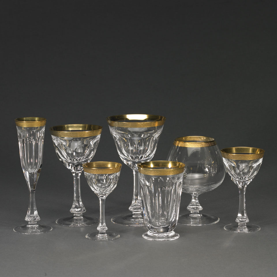 Appraisal: Moser Lady Hamilton Cut and Gilt Glass Stemware Service th