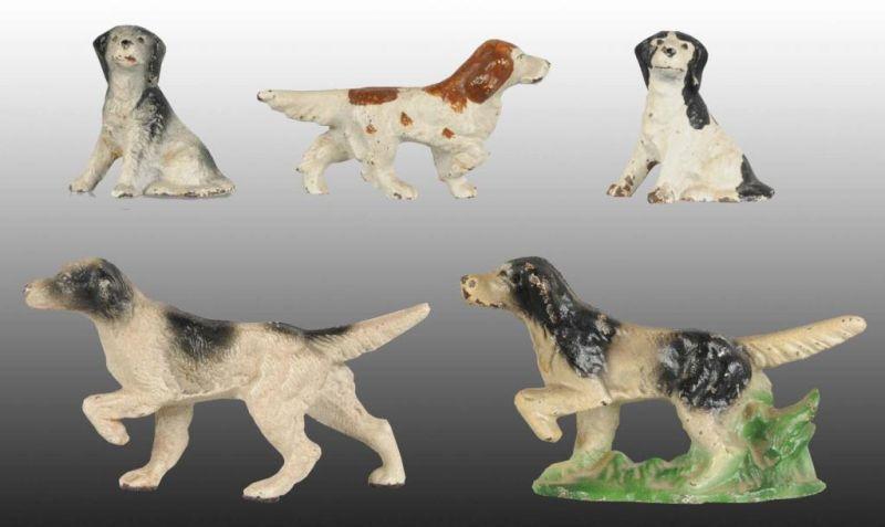 Appraisal: Lot of Setter Dog Cast Iron Paperweights Description One is