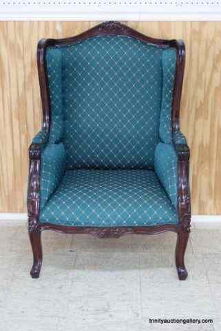 Appraisal: Mahogany Winged Rose Back Parlor Chair From an estate is