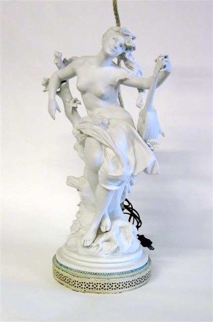 Appraisal: Capodimonte bisque figure of a nymphThe semi nude figure seated