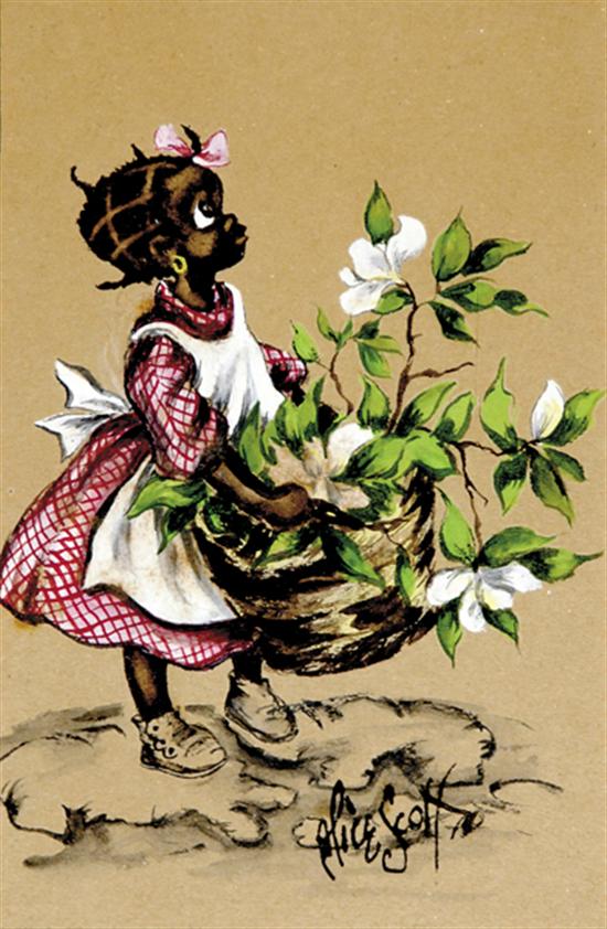 Appraisal: Alice Scott South Carolina - YOUNG BLACK GIRL WITH BASKET