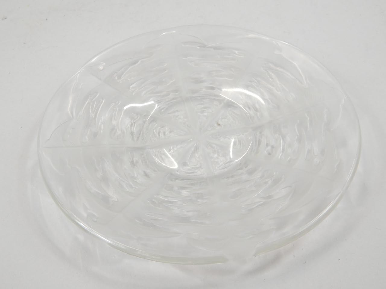 Appraisal: A Lalique small plate decorated with a design of leaves