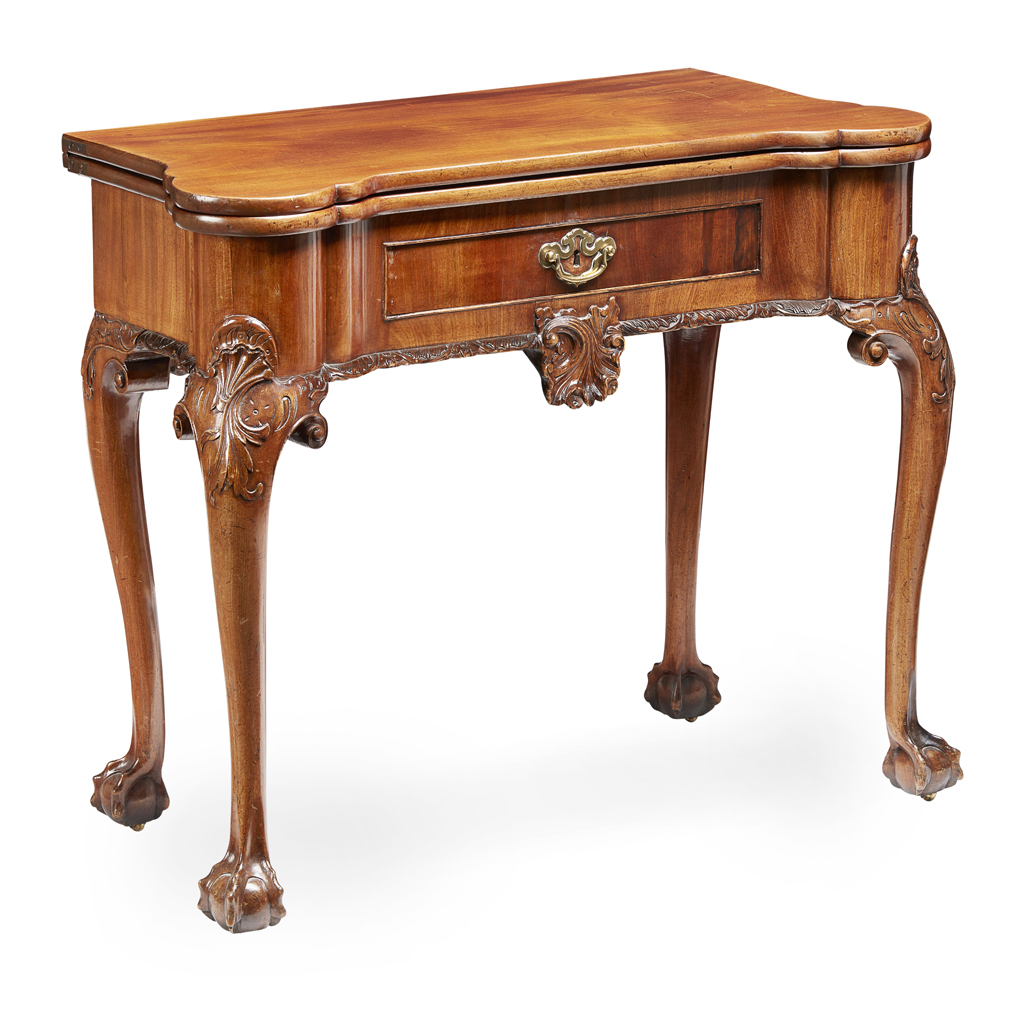 Appraisal: GEORGE I STYLE MAHOGANY CARD TABLE TH CENTURY the shaped