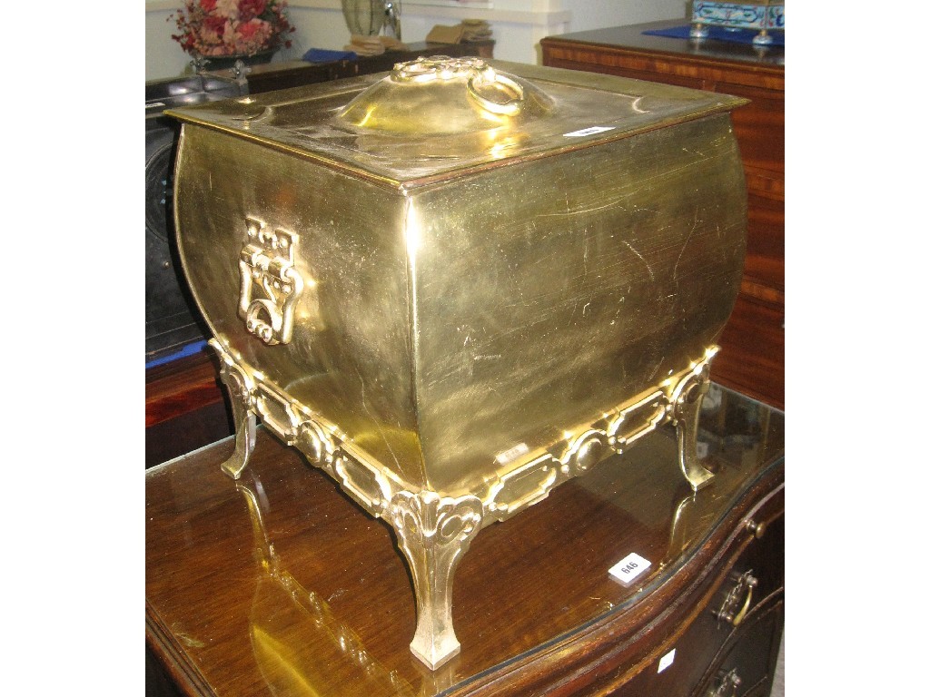 Appraisal: Ornate brass coal box