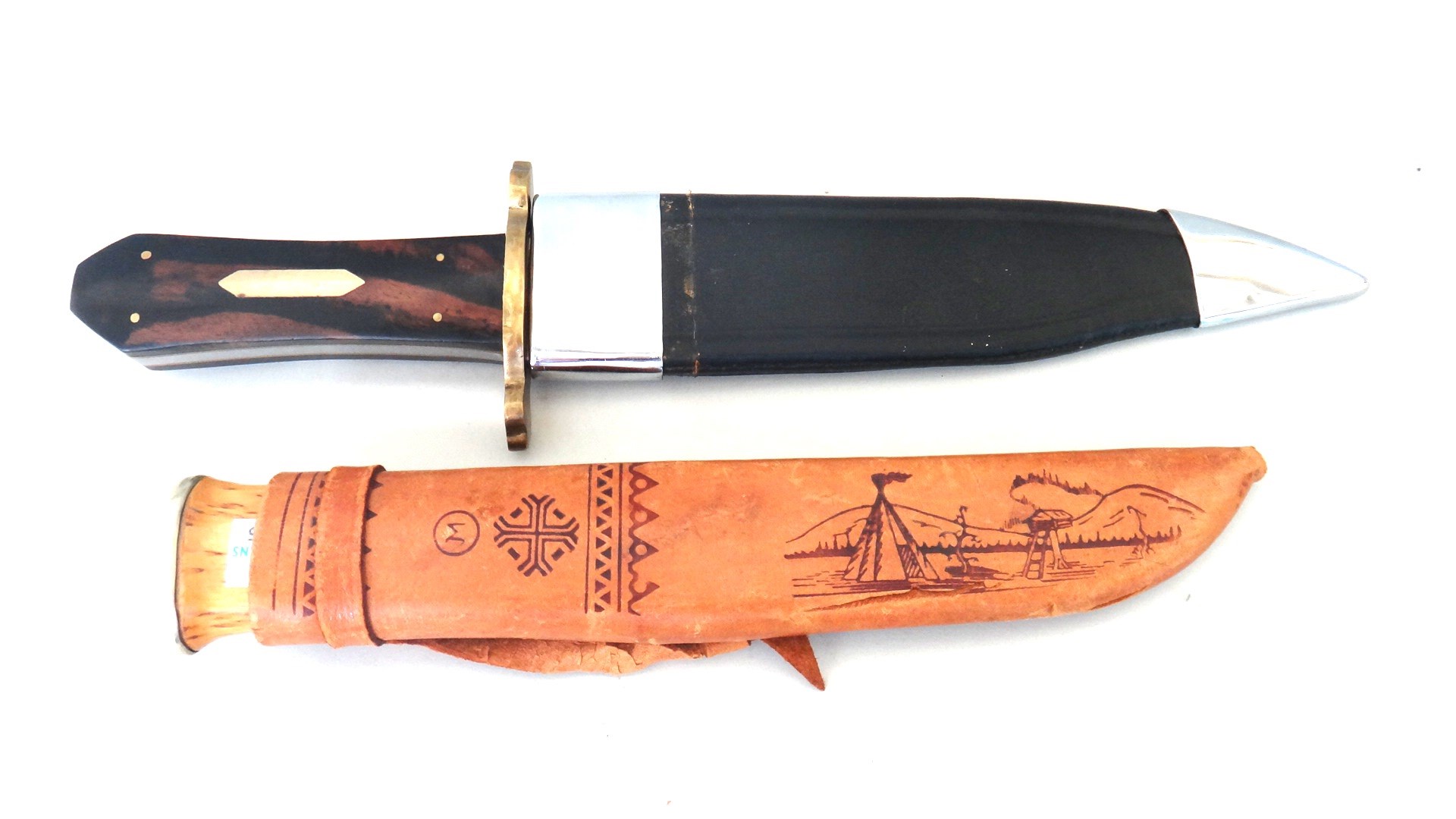 Appraisal: A Canadian hunting knife late th century with engraved steel