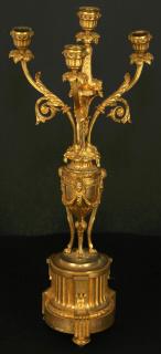 Appraisal: AN EMPIRE REVIVAL BRONZE DORE' CANDELABRUM A single candelabrum with