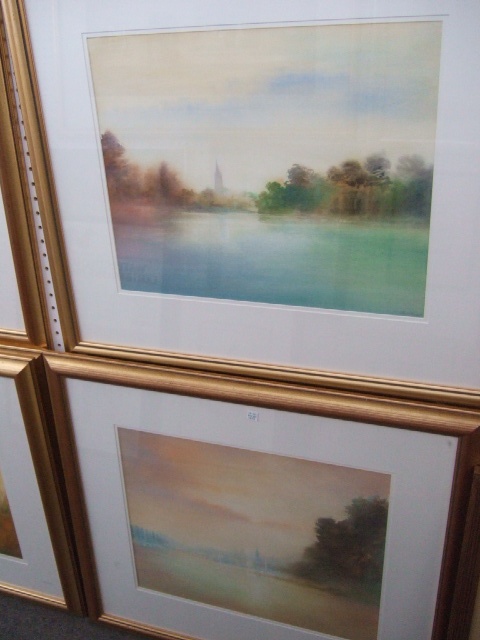 Appraisal: Paul Kenny contemporary River scenes two watercolours both signed each