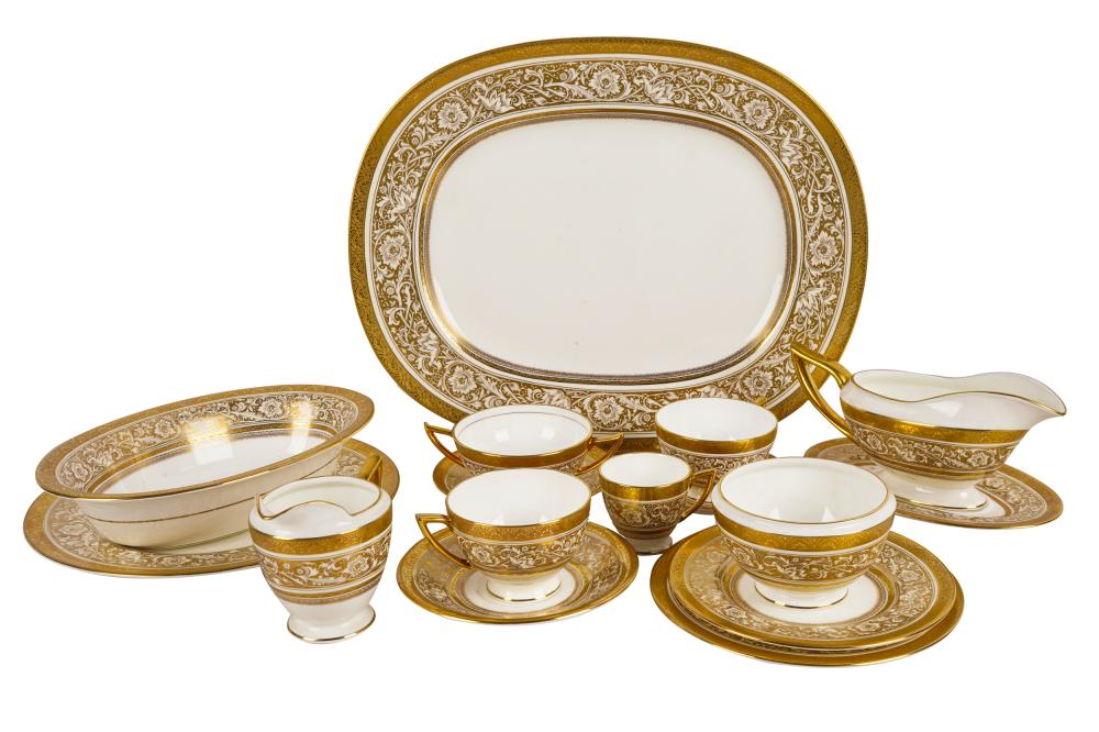 Appraisal: MINTON PORCELAIN DINNER SERVICEPorcelain Ball pattern comprising large tray inches