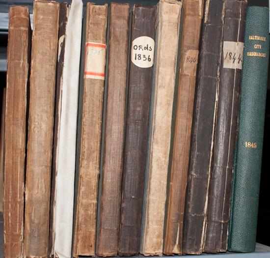 Appraisal: City Ordinances Partial Set Eleven volumes of printed ordinances of