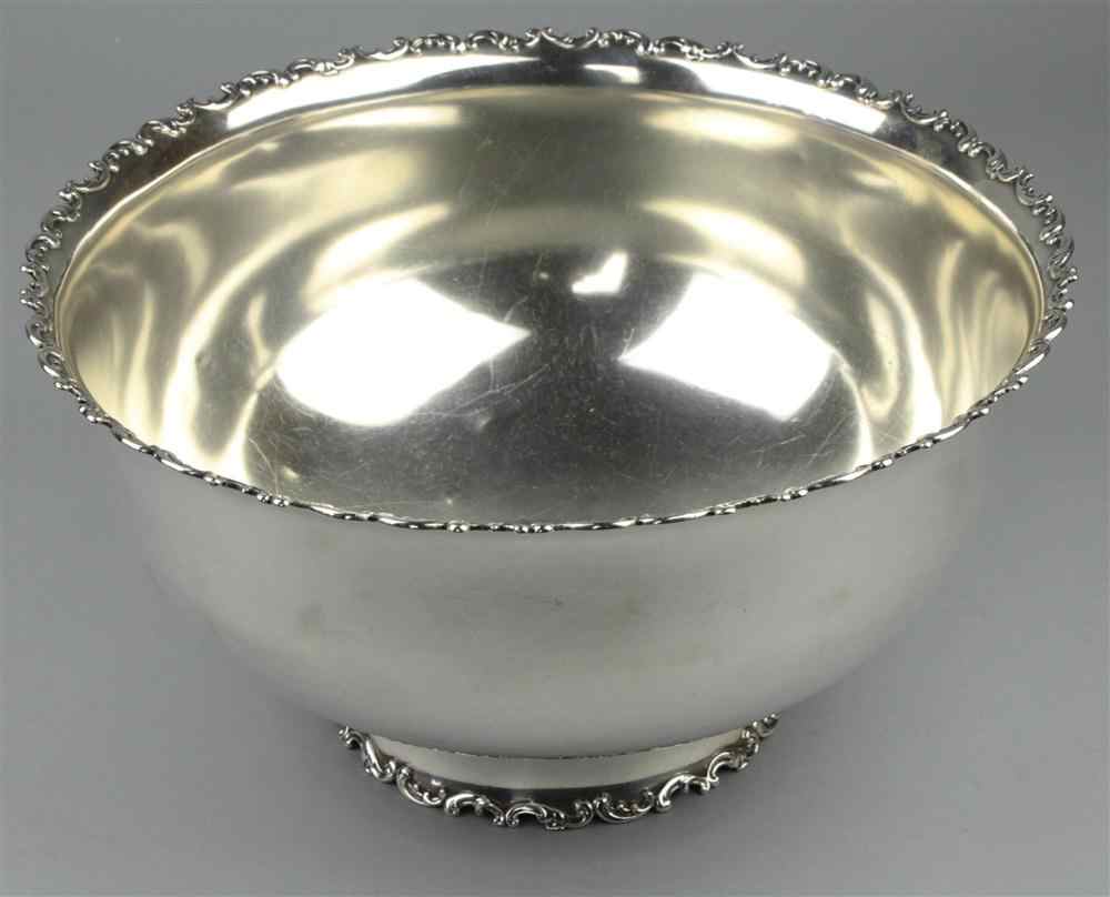 Appraisal: WHITING SILVER FOOTED PUNCH BOWL marked Sterling and pints of