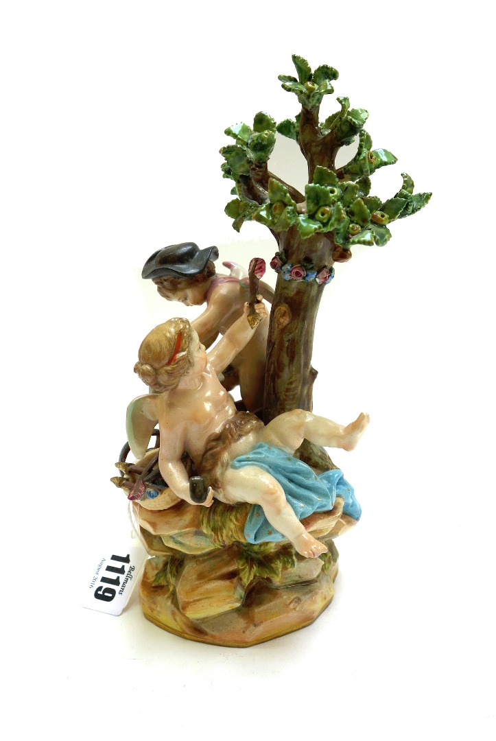 Appraisal: A Meissen figure group late th century modelled with Cupid