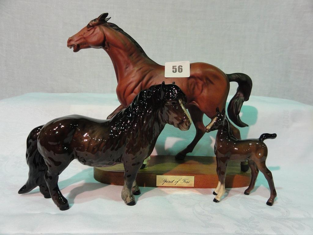 Appraisal: A Beswick matt glazed figure of a trotting brown horse