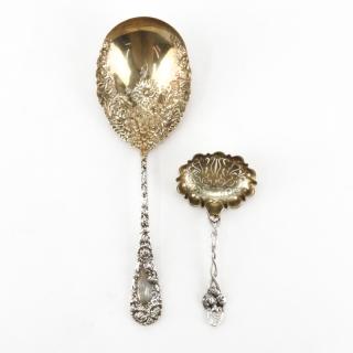 Appraisal: Two Gold Washed Sterling Silver Serving Pieces Two Gold Washed