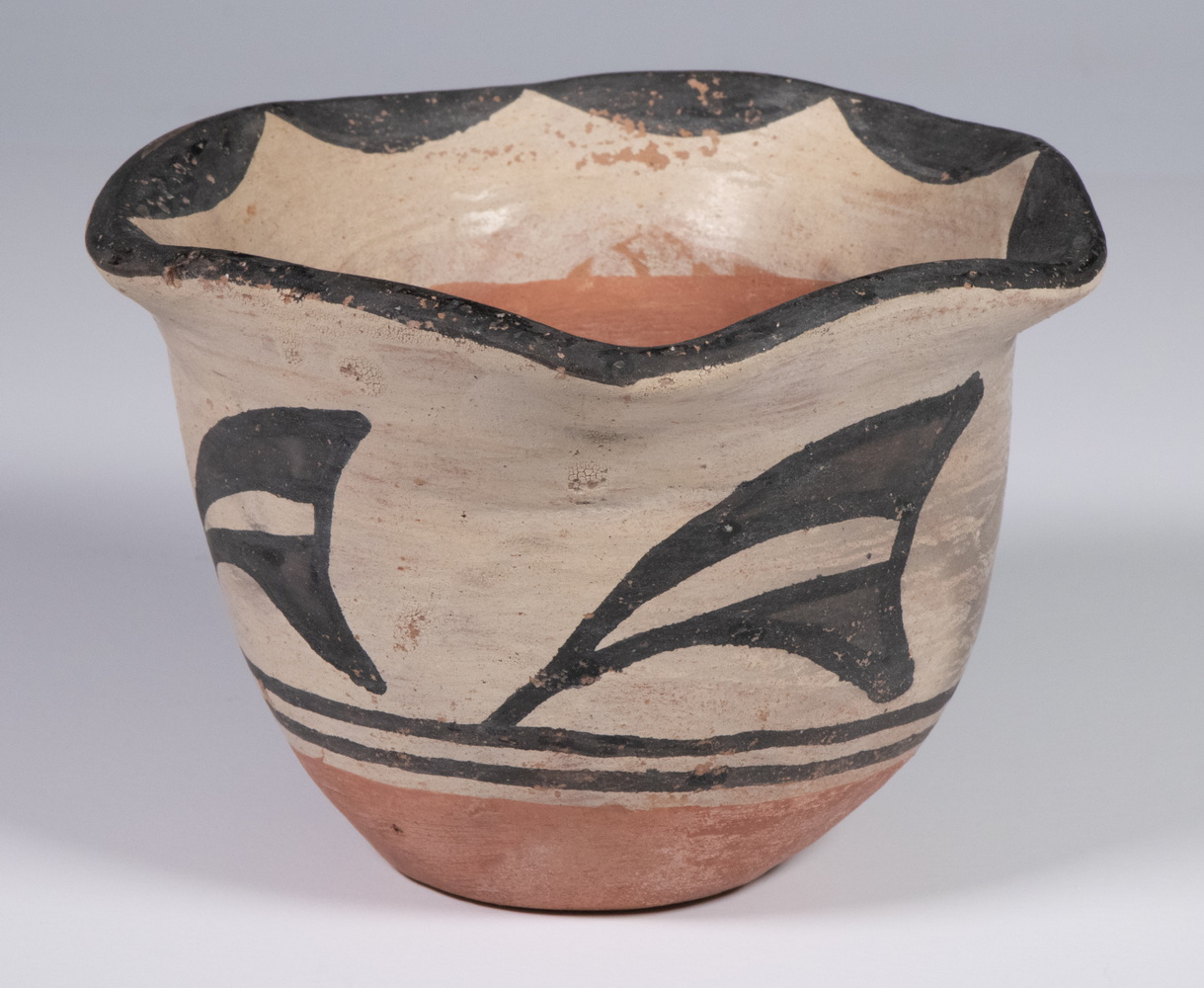 Appraisal: BLACK WHITE OLLA Small Bowl possibly Santo Domingo Pueblo Kewa