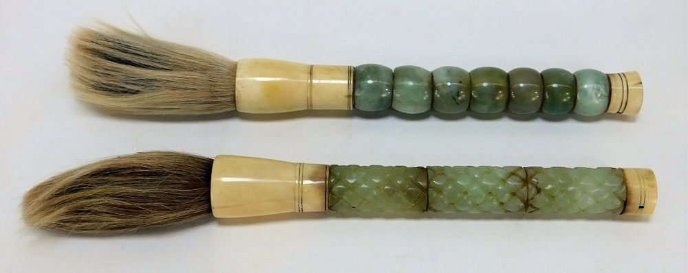 Appraisal: PR Chinese Qing Jade Calligraphy Brushes China Qing Dynasty Includes