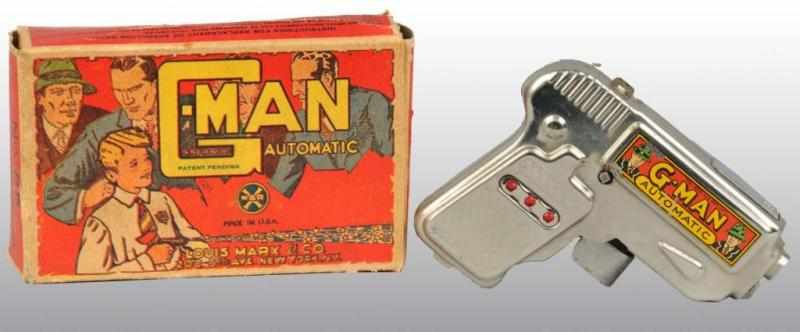 Appraisal: Marx G-Man Automatic Toy Pistol Description Includes original box with