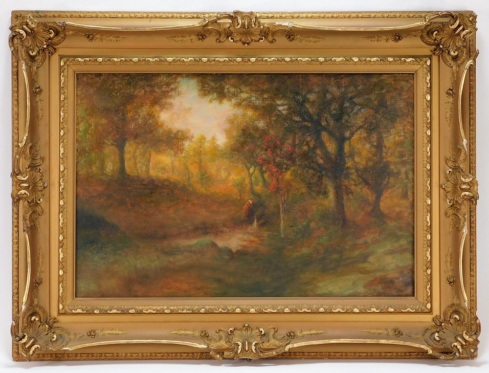 Appraisal: F L Schenck Landscape O C Painting United States Dated