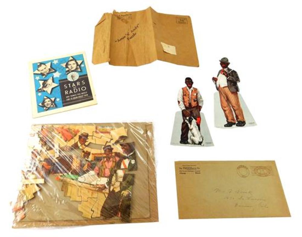 Appraisal: BLACK AMERICANA Amos Andy ephemera c ''s five pieces including