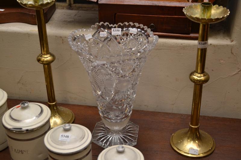 Appraisal: A BOHEMIAN CUT CRYSTAL VASE A BOHEMIAN CUT CRYSTAL VASE