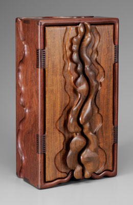 Appraisal: Robert Herzog American th century wall cabinet mixed hardwoods including