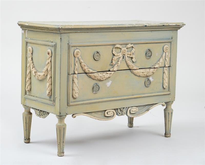 Appraisal: ITALIAN NEOCLASSICAL STYLE PAINTED COMMODE The rectangular painted top above