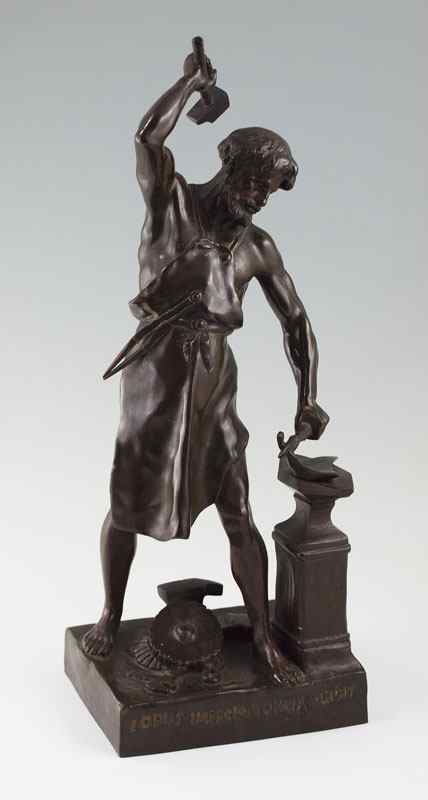 Appraisal: PICAULT Emil French - ''Labor'' Blacksmith at Work Bronze ''h