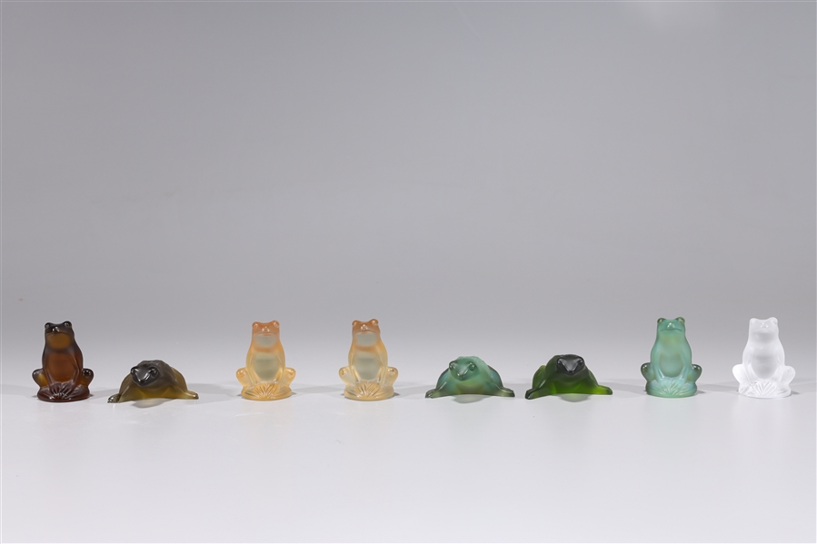 Appraisal: Group of eight Lalique glass frogs each signed approx Provenance