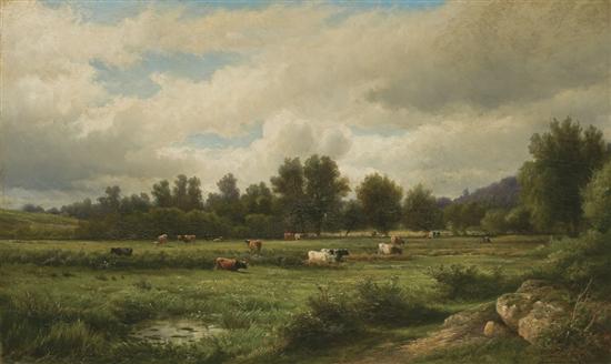 Appraisal: HENDRIK-DIRK KRUSEMAN VAN ELTEN American - Cattle Grazing on a