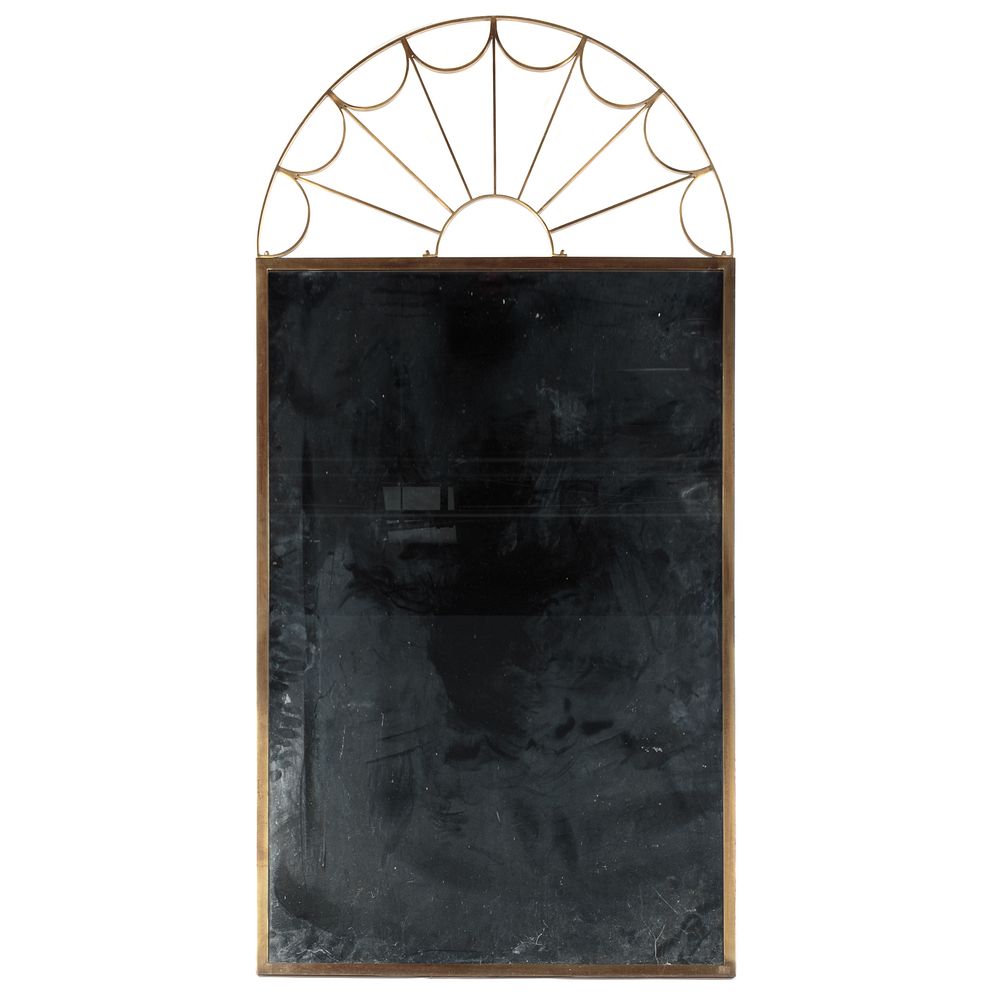 Appraisal: Mastercraft Contemporary Brass Mirror Rectangular mirror with sculptural crest in