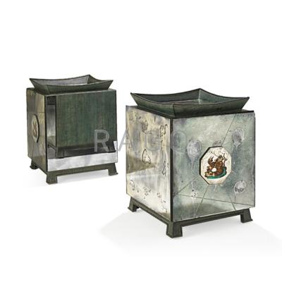 Appraisal: JAMES MONT - JAMES MONT DESIGN Pair of mirrored cabinets