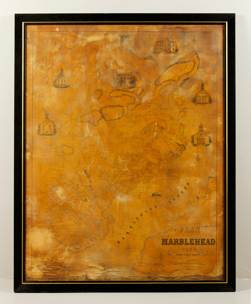 Appraisal: - th C Map of Marblehead MA Map of Marblehead