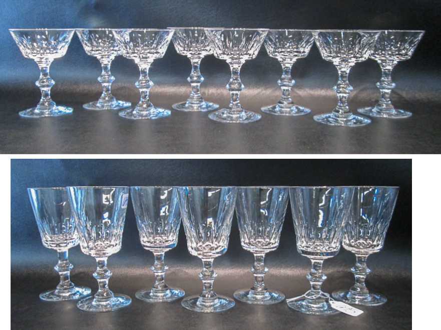 Appraisal: HAWKES MONTCLAIR BORDER CUT CRYSTAL STEMWARE fifteen pieces comprised of