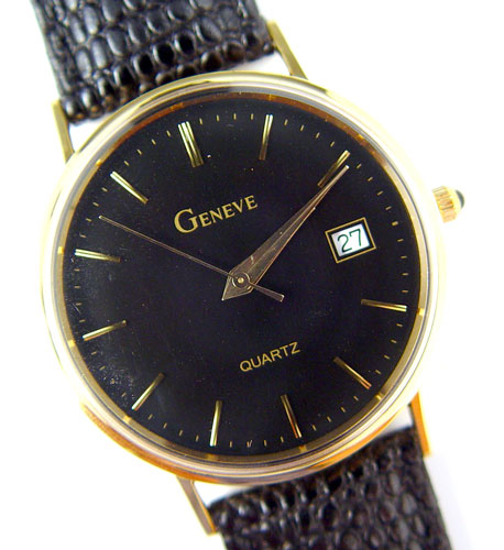 Appraisal: GENEVE K GOLD MENS WRISTWATCH Model OGW -BK solid k